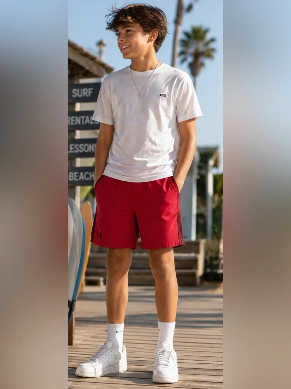 Under Armour Boys Youth XL Red Athletic Performance Shorts YXL